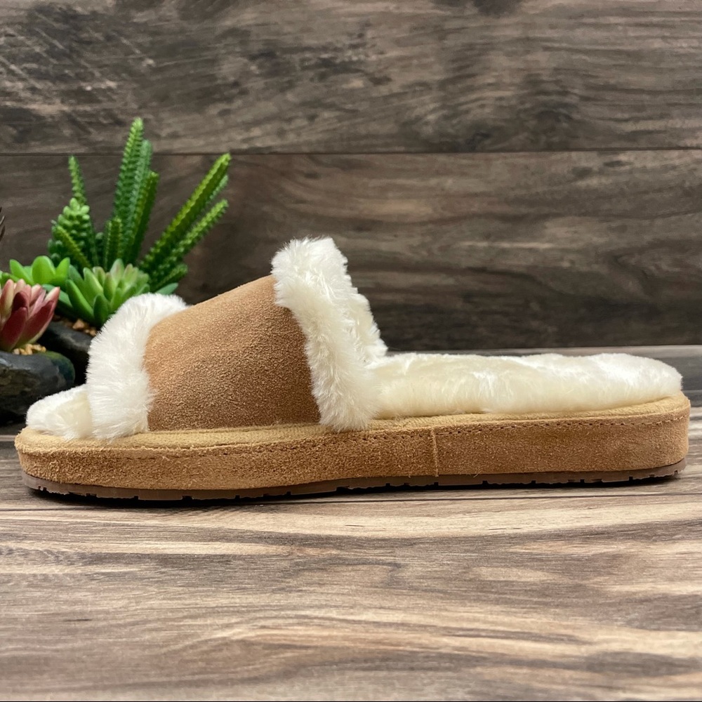 ❌SOLD❌NIB Minnetonka Sunflower Faux Fur Suede Slipper - Picture 5 of 12